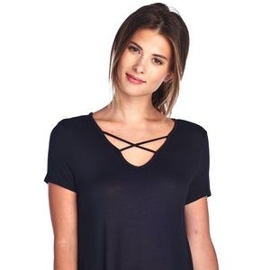 Criss Cross Tunic in black, brand new